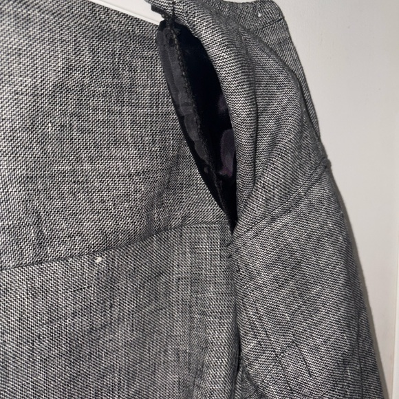 GoodClothes Collection linen button down ladies top grey and black. Versatile. - Picture 4 of 6